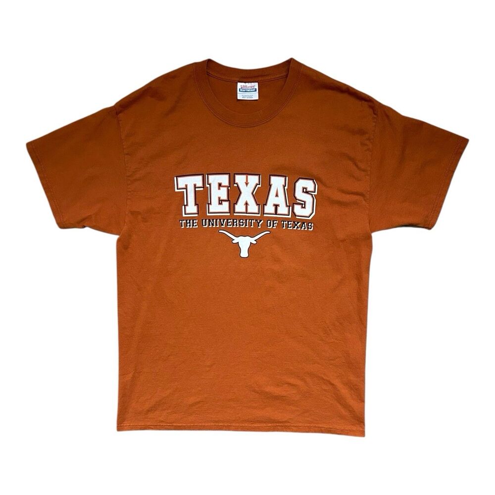 Y2K Texas Longhorns T-Shirt Large Hanes Heavyweight Tag EUC
